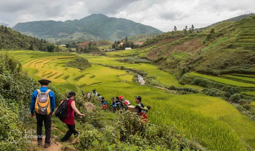 1-Day Sapa Long Trek - Rice Field Terrace, Ethnic Culture - Y Linh Ho and the first rice-field trails