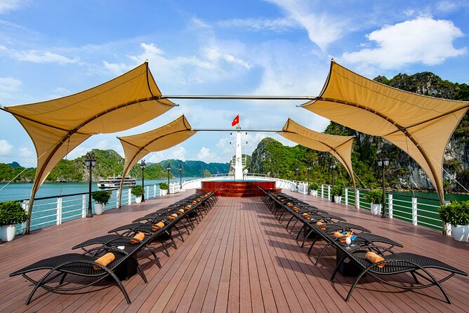 2-Days Aspira Cruise Tour around Hanoi- Halong- Lan Ha Bay - The first evening: sunset, dinner, and deck time