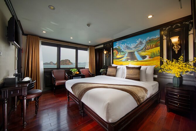 Athena Royal Cruise - Luxury Halong Bay Overnight Cruise 2D1N Tour - Sunset, dinner, and the overnight cabin