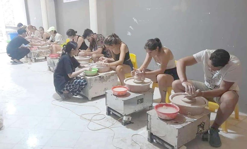 Bat trang Pottery Ceramics Class in Hanoi’s Old Quarter | VN - Your first turn at the electric wheel