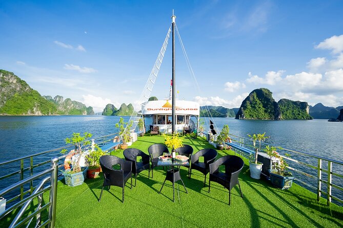 Best Price Halong 5 Star Day Cruise Buffet, Pool ,Sunset party - Hang Luon by kayak or bamboo sampan
