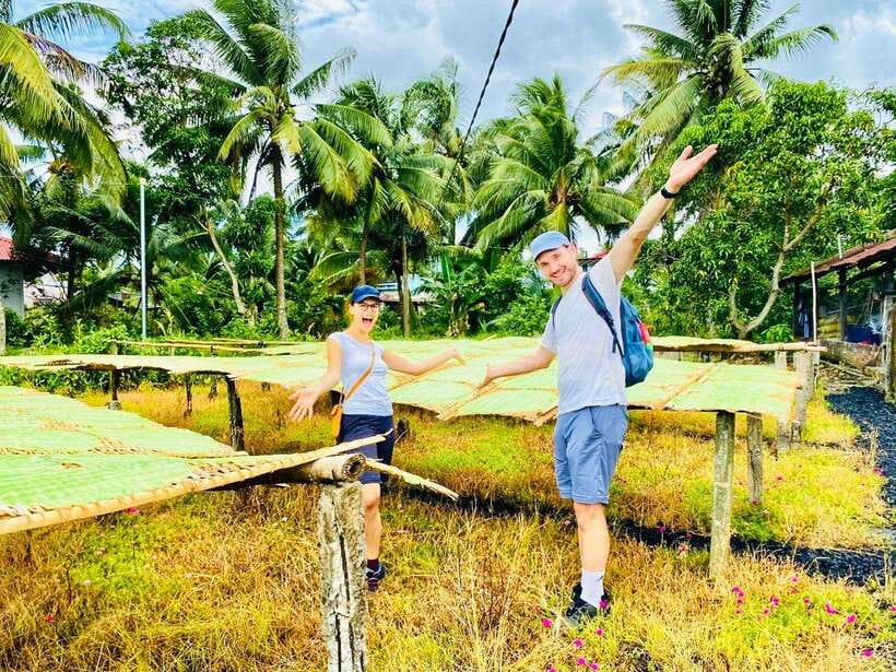 Can Tho: Authentic Floating Market, Wild Canal system, Cocoa - Making noodles at Chín Của