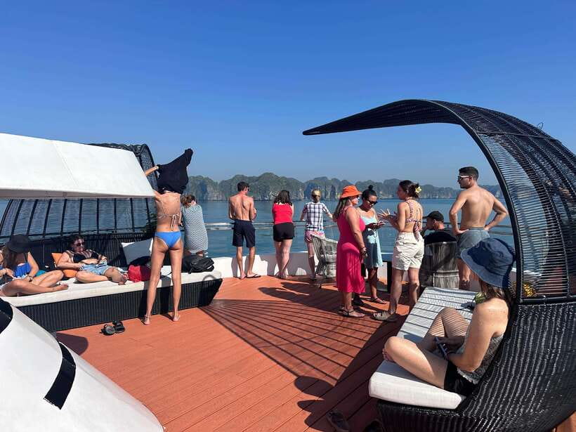 Cat Ba: Sunset on Lan Ha Bay with Sunset Party - Swimming, the boat slide, and Jacuzzi time