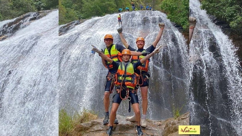 Dalat: Canyoning Extreme Adventure Vietnam - A 70-meter zipline over the canyon