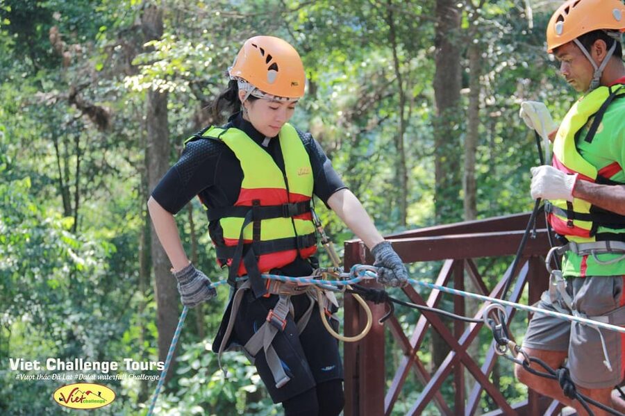 Dalat: Canyoning Extreme Adventure Vietnam - River swimming and a second dry-cliff descent