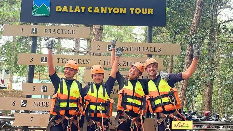 Dalat: Canyoning Extreme Adventure Vietnam - The washing-machine waterfall finishes the route