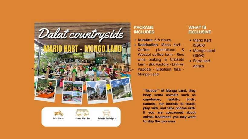 Dalat: Mario kart - Mongo Land - Countryside Tour - Rice wine, crickets, and other local flavors