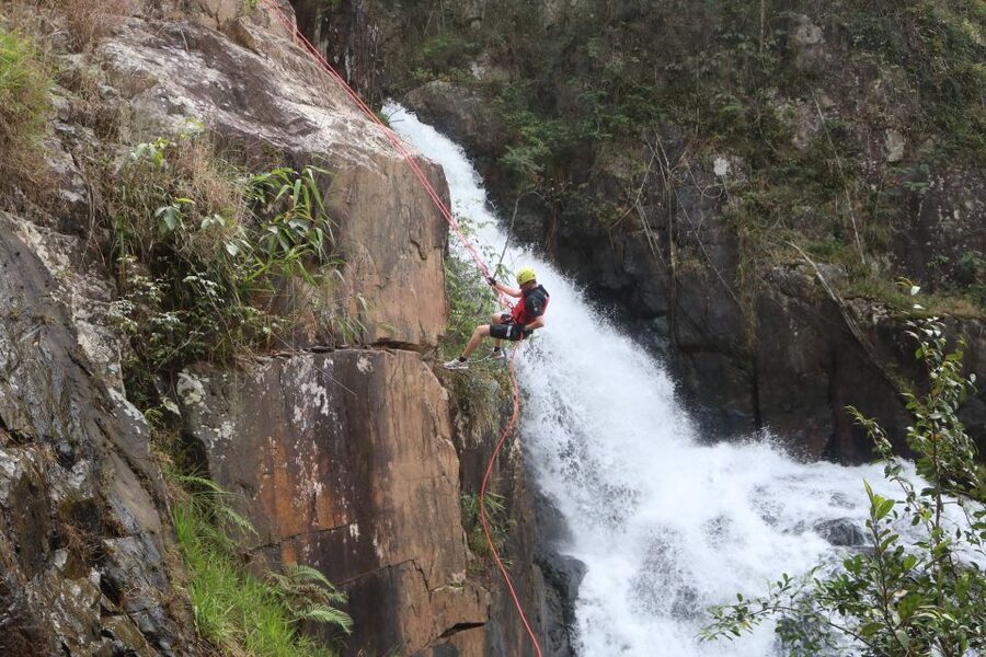 Dalat Vietnam Canyoning - Training first, then the real canyoning