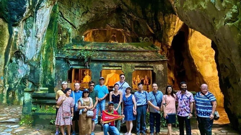 DaNang/HA: Lady Buddha, Marble Mountain & Am Phu Caves Tour - Marble Mountains, where temples share the rock
