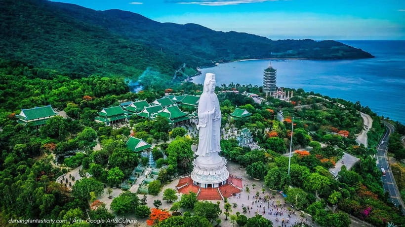 DaNang/HA: Lady Buddha, Marble Mountains, Am Phu Cave Tour - Lady Buddha and the views from Son Tra