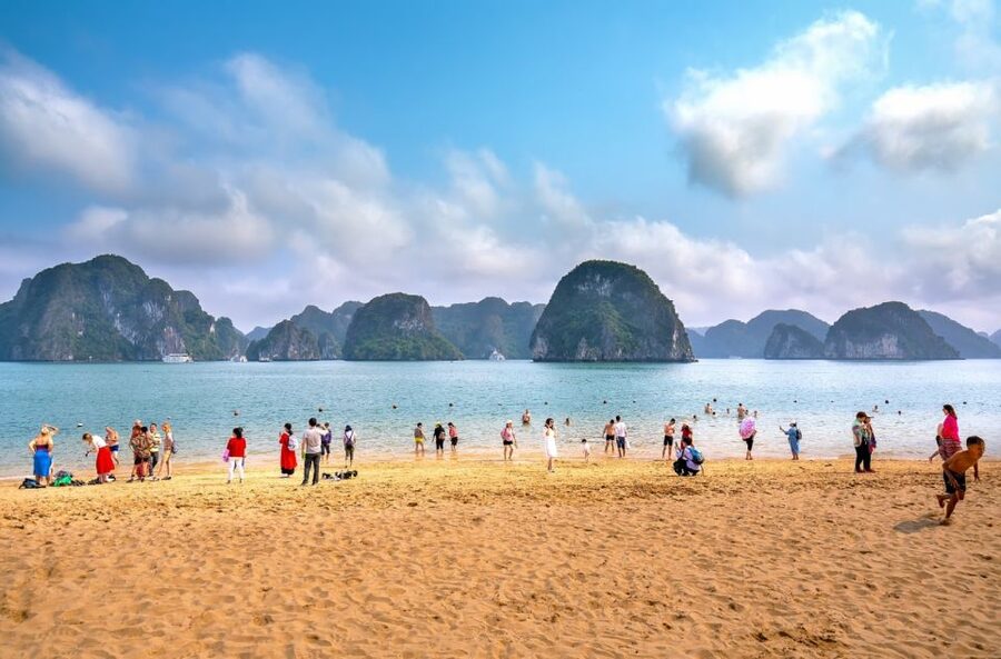 From Hanoi: 2-Day Ha Long Bay Tour with Ninh Binh and Cruise - Titop Island, swimming, and the climb for the view