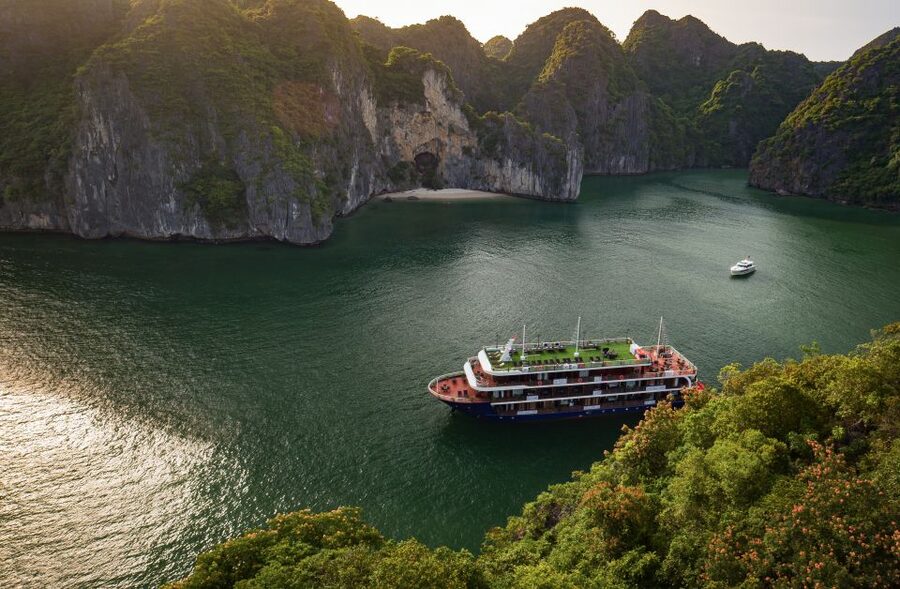 From Hanoi: 2-Day Halong and Lan Ha Bay La Pandora Cruise - Sunset, spring rolls, and a night onboard