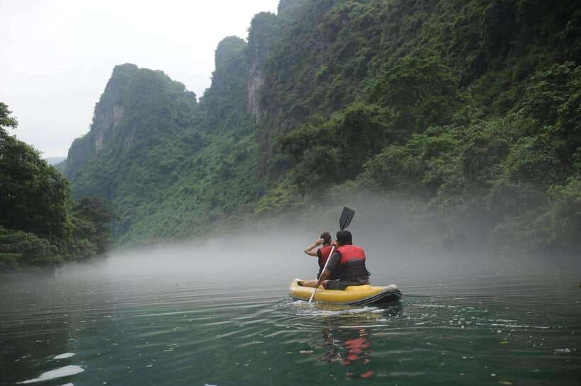 From Phong Nha/DongHoi: Paradise Cave and Zipline Dark Cave - Dark Cave starts above the Chay River