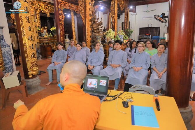 Full-day Guided Meditation Experience in Ha Noi - Seeing the pagoda before sitting in the hall
