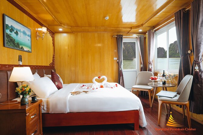Halong Bay and Lan Ha Bay 2 Days 1 Night with Sunlight Premium - Swimming, jumping, and a spring-roll lesson