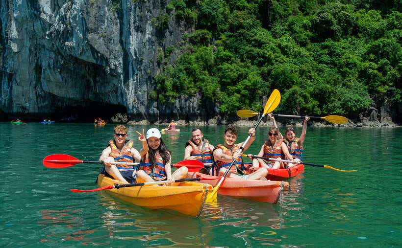 Hanoi: Halong Bay Cruise, Amazing Cave, Titov Island & Kayak - Titov Island, swimming, and the viewpoint