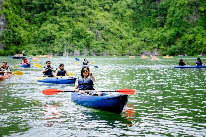 Hanoi: Halong Bay Luxury Option – Titop, Surprise Cave, Kayak - Boarding at Tuan Chau or Sun Harbor