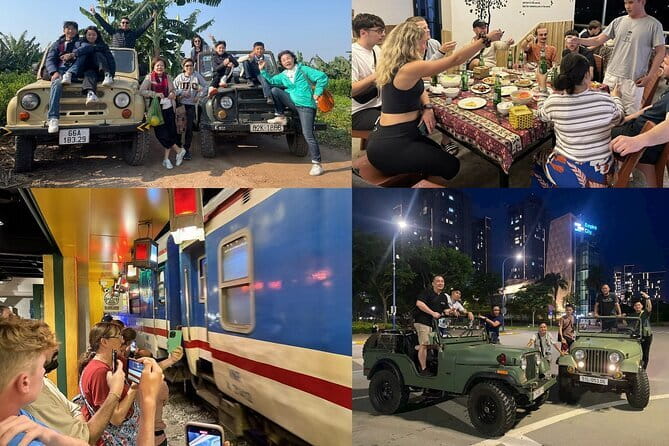 Hanoi Jeep Night Street Foodie Tour, Train Street and Egg Coffee - A Jeep ride through Hanoi after dark