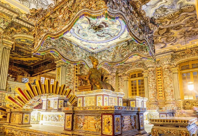 Hue: Hue Royal Tombs Tour Visit 3 Best Tombs & Pagoda - Khai Dinh Tomb: compact, dramatic, and unlike the others