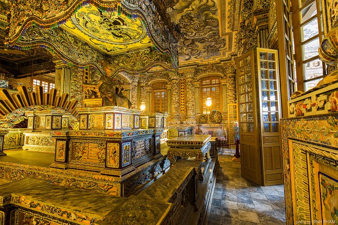 Imperial Hue And Hai Van Pass Full-day Tour - Khai Dinh Royal Tomb and its striking interior