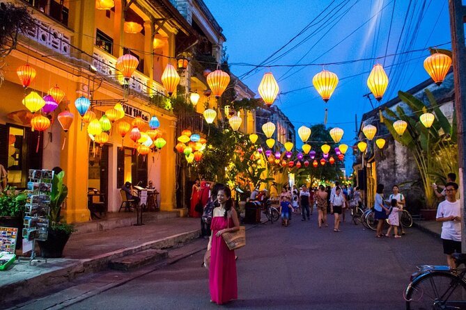 Marble Mountain - Hoi An Colour Lanterns & Night Market from DN - Hoi An after sunset and the Japanese Bridge