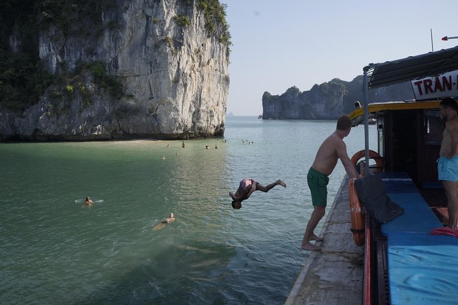 Most favorite full day boat tour with kayaking in Lan Ha bay, Ha Long bay - Swimming at Thap Nghieng Island