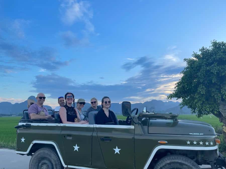 Ninh Binh Jeep Tour: Trang An Boat Ride, Bich Dong, Mua Cave - Riding a Jeep through Ninh Binh’s village roads