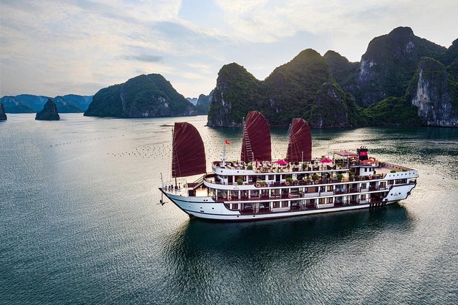 Overnight Luxury 5 Star Alisa Cruise with Meals, Kayak or Bamboo Boat - Tai chi and coffee before Sung Sot Cave
