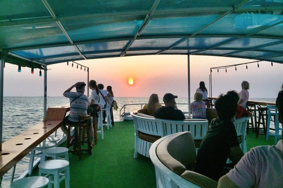 Phu Quoc Sunset and Night Squid Fishing with Dinner - The harbor and the sunset crossing