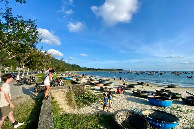 PRIAVATE DaNang CITY TOUR-FOOD TOUR-Sunset BOAT TRIP on Han river - My Khe Beach and Linh Ung Pagoda