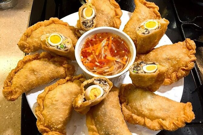 Vespa Female Ao Dai riders Night Street Food + See Train Street - Ngu Xa and Hanoi’s noodle specialties